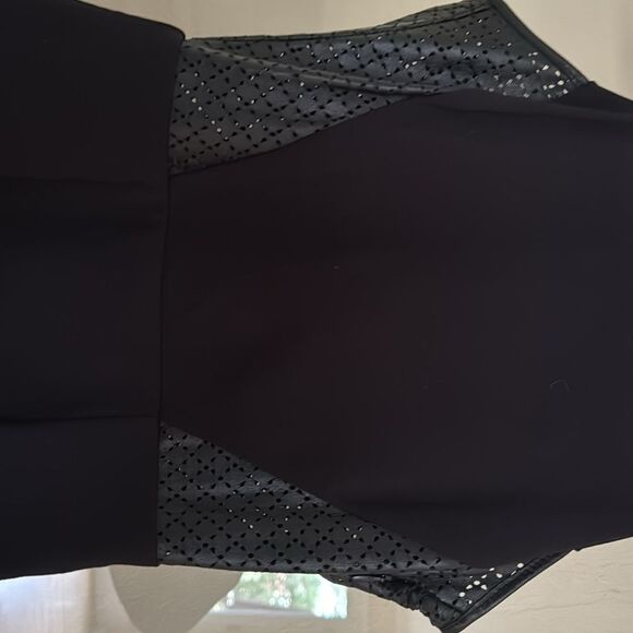 LaPina by David Helwani Nathalie Dress in Black/Black Leather Size XS - Picture 3 of 12
